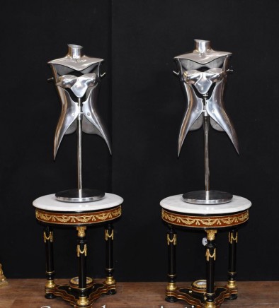 Pair Vintage Metal Mannequin Table Lamps Lights Architectural Salvage