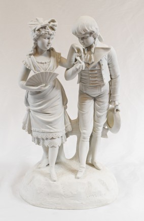 Parian Biscuit Ware Statue Lovers French Parian Antique