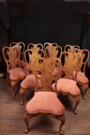 Queen Anne Dining Chairs - Set 10  Walnut Diners