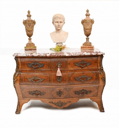Regence Bombe Commode French Antique Chest Drawers 1880