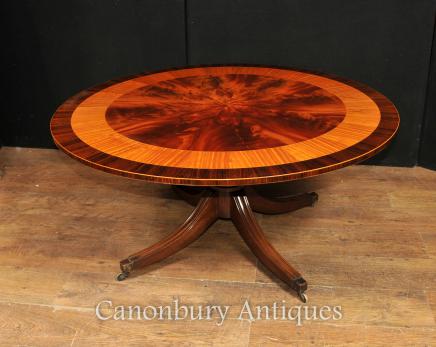 Regency Adjustable Height Coffee Table Centre Mahogany Satinwood Tables