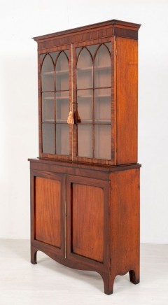 Regency Bookcase - Antique Mahogany Cabinet