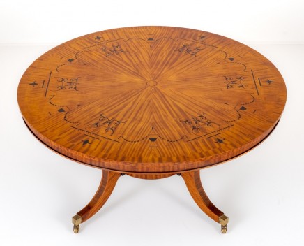 Regency Centre Table Satinwood Inlay Dining