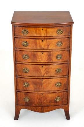 Regency Chest Drawers Tall Boy Bow Front