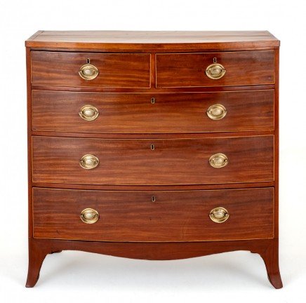 Regency Chest of Drawers Mahogany Bow Front