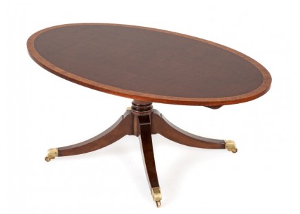 Regency Coffee Table Mahogany Oval Revival