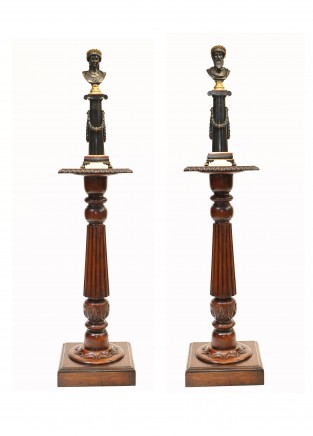 Regency Column Tables - Mahogany Pedestal Stands