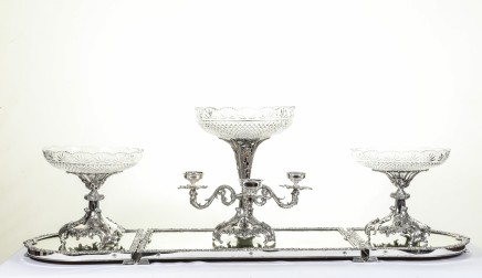 Rococo Silver Plate Centrepiece Surtout De Table Epergne Dish