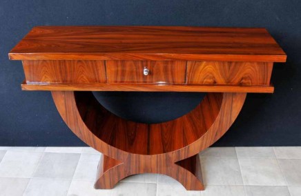 Rosewood Art Deco Console Table Ogee Curved Tables