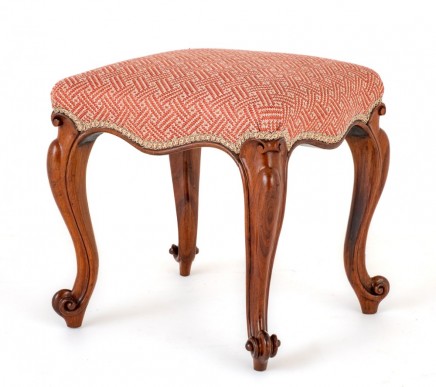 Rosewood Stool Victorian Seat 1860