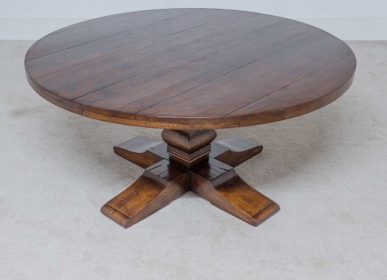 Round Oak Dining Table Farmhouse Furniture Refectory