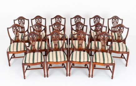 Set 16 Mahogany Dining Chairs Prince of Wales Diners