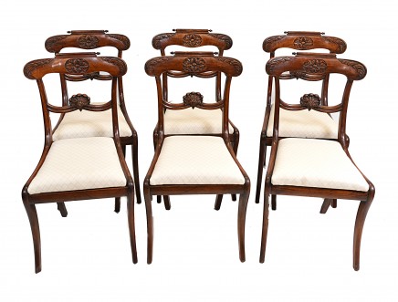Set 6 Regency Dining Chairs Rosewood 1810, Regency Dining Chairs Antique