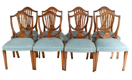 Set 8 Hepplewhite Dining Chairs Mahogany Harrods
