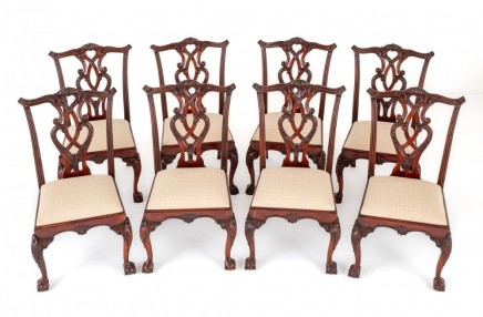 Set Chippendale Dining Chairs Mahogany Ball and Claw
