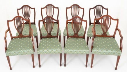 Set Hepplewhite Dining Chairs - 8 Mahogany Diners