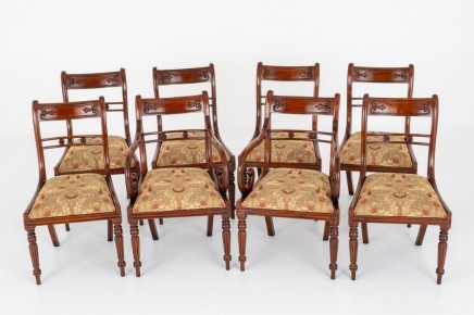 Set Regency Dining Chairs Mahogany Furniture