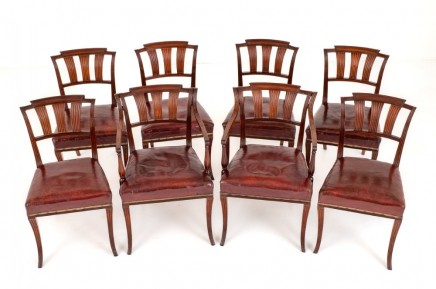 Set Regency Dining Chairs Mahogany Furniture