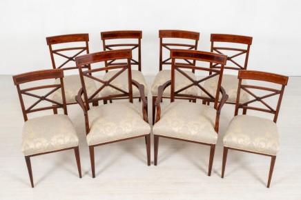Set Sheraton Dining Chairs Mahogany Antique Revival