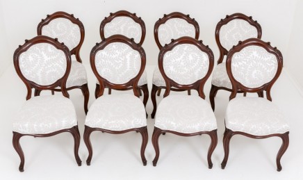 Set Victorian Dining Chairs Balloon Back Antiques 1860