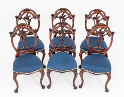 Set Victorian Dining Chairs Cabriole Leg