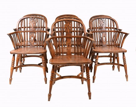 Set Windsor Dining Chairs Farmhouse Kitchen
