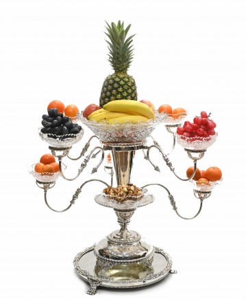 Sheffield Silver Plate Centrepiece Glass Epergne Stand
