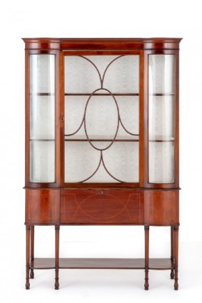 Sheraton Display Cabinet Mahogany Bookcase 1900
