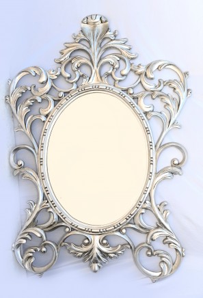 Silver Gilt Mirror Rococo Carved Frame