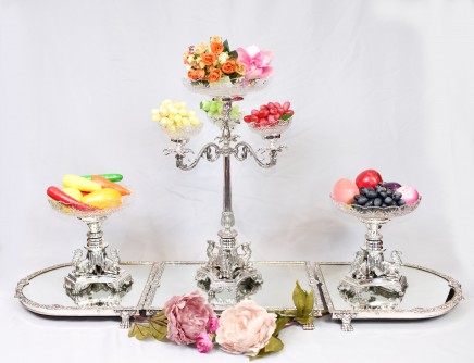 Silver Plate Centerpiece Display - Glass Dish Epergne Elkington