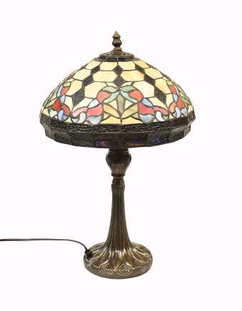 Tiffany Lamp Art Nouveau Table Light Coloured Glass