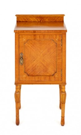 Victorian Bedside Chest Satinwood Nightstand 1900