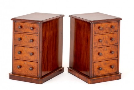 Victorian Bedside Chests Mahogany Nightstands 1860