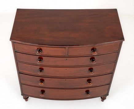 Victorian Chest Drawers Mahogany Bow Front 1850