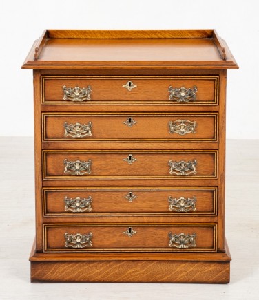 Victorian Collectors Chest Drawers Blonde Oak Commmode 1860