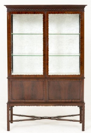 Victorian Display Cabinet Chippendale Antique Mahogany