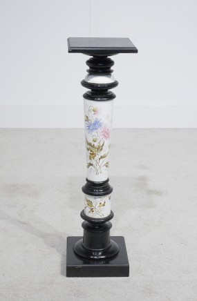 Victorian Ebony Pedestal Stand Porcelain Column