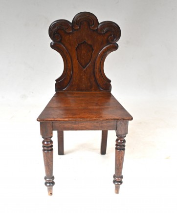 Victorian Hall Chair Mahogany Antique Accent 1860