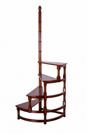 Victorian Library Steps in Mahogany Ladder Step Bookcase
