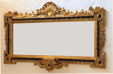 Victorian Mantle Mirror Gilt Roccoco Carved Frame 4 ft