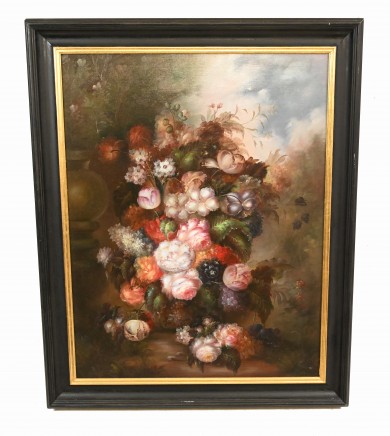 Victorian Oil Painting Floral Still Life Art