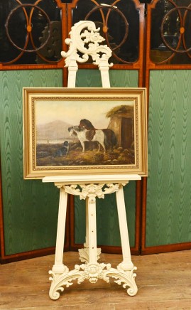 Victorian Oil Painting Shetland Pony Dog Portrait