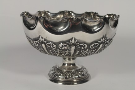 Victorian Punch Pedestal Bowl Silver Sheffield Hallmark