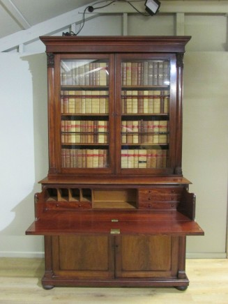 Victorian Secretaire Bookcase Mahogany 1840 Desk
