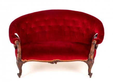 Victorian Settee Antique Salon Couch 1860