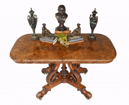 Victorian Sofa Table Walnut Antique 1860