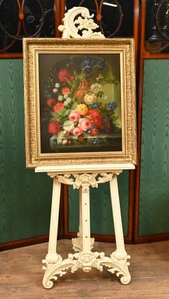 Victorian Still Life Oil Painting Gilt Frame Floral Spray