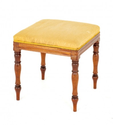 Victorian Stool Mahogany Antique Seat 1860