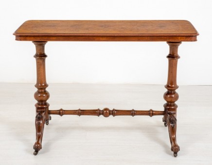 Victorian Stretcher Table Antique Walnut 1860