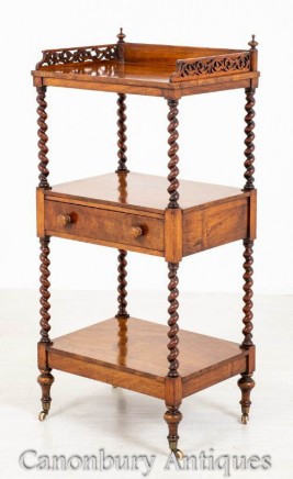 Victorian Whatnot - Antique Walnut Bookcase Shelf 1860